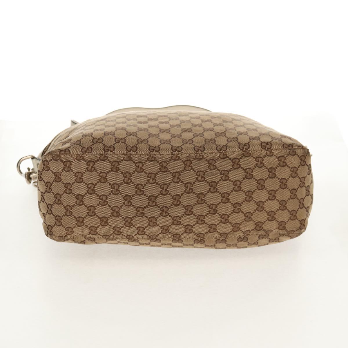 GUCCI GG Canvas Horsebit Tote Bag 2way Beige Gold 232949 Auth 146265