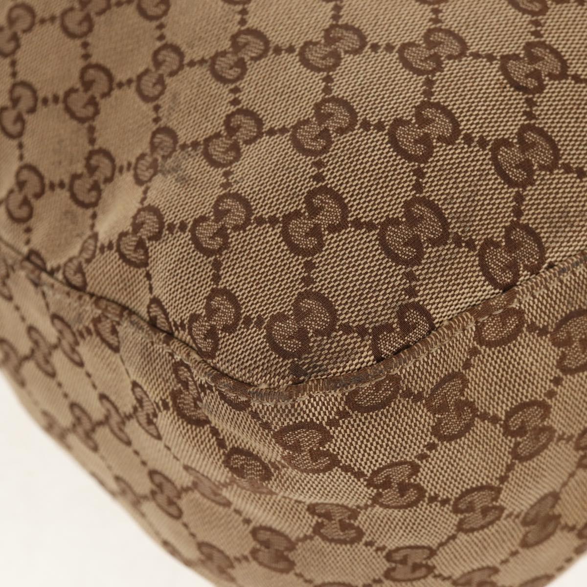 GUCCI GG Canvas Horsebit Tote Bag 2way Beige Gold 232949 Auth 146265