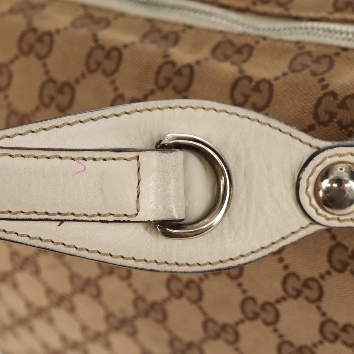 GUCCI GG Canvas Horsebit Tote Bag 2way Beige Gold 232949 Auth 146265