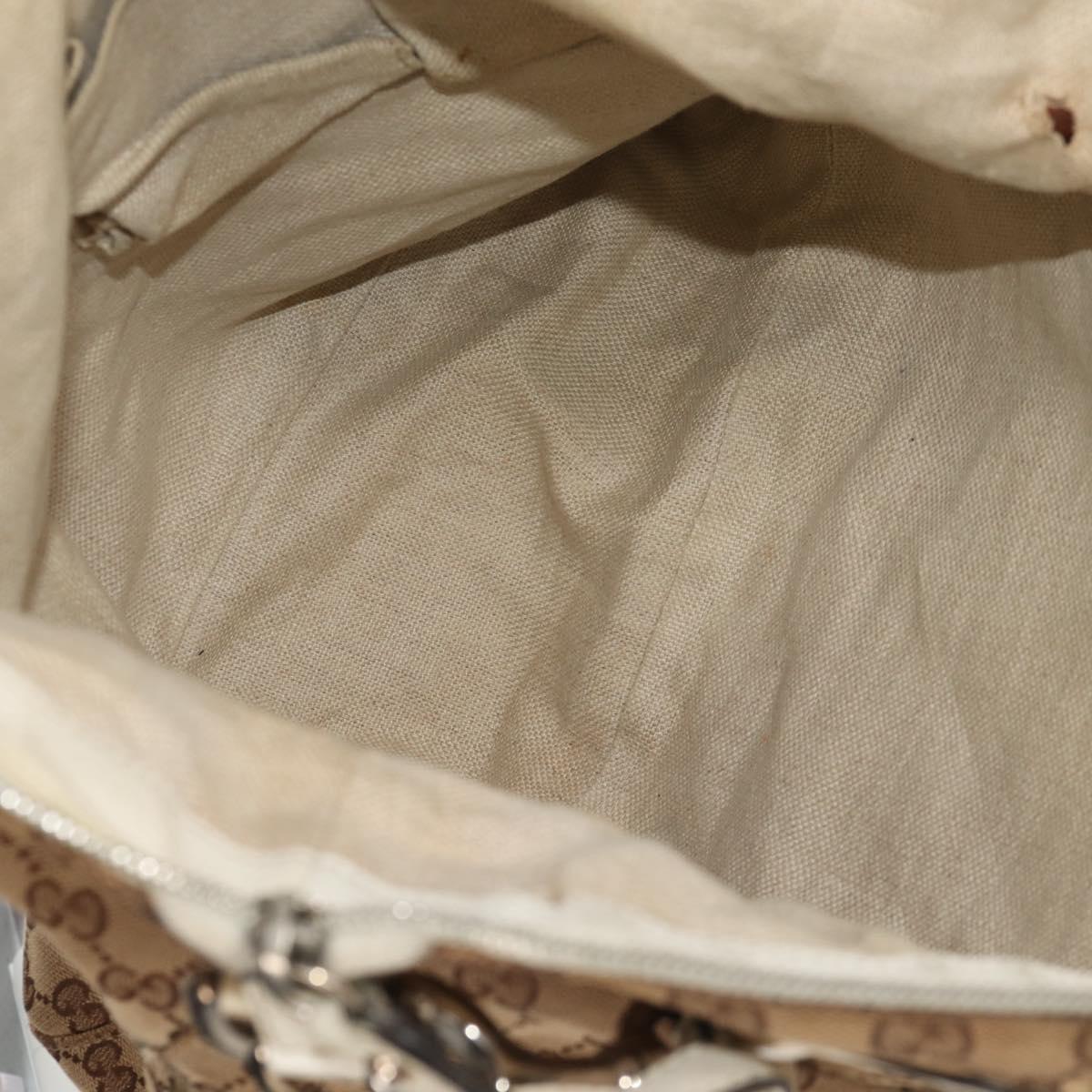 GUCCI GG Canvas Horsebit Tote Bag 2way Beige Gold 232949 Auth 146265