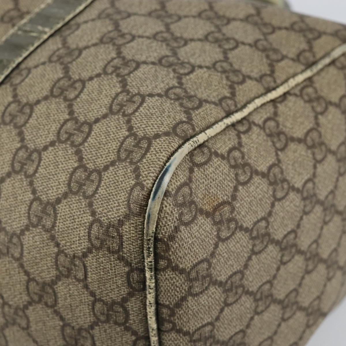 GUCCI GG Supreme Boston Bag PVC Beige Gold 193603 Auth 146267