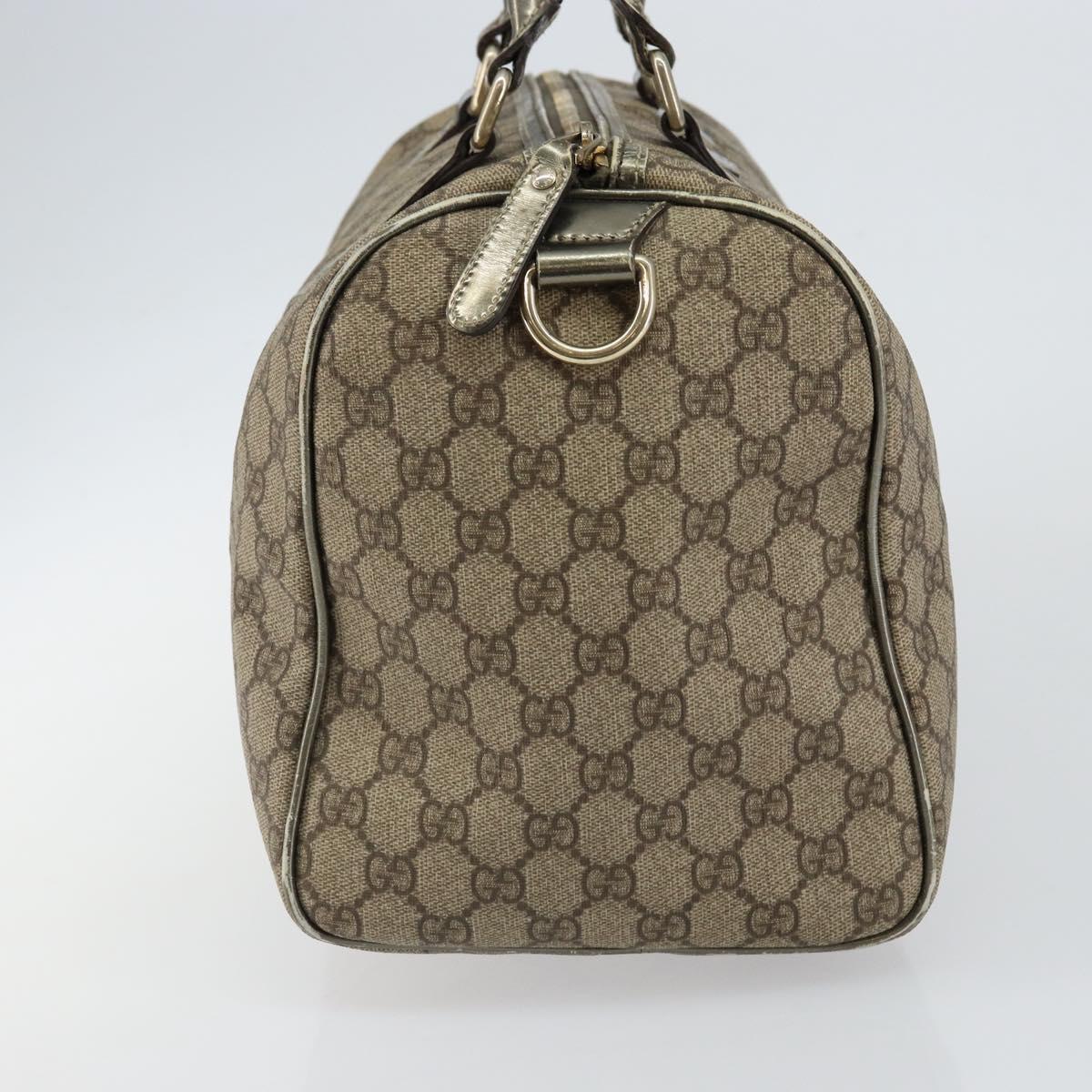 GUCCI GG Supreme Boston Bag PVC Beige Gold 193603 Auth 146267