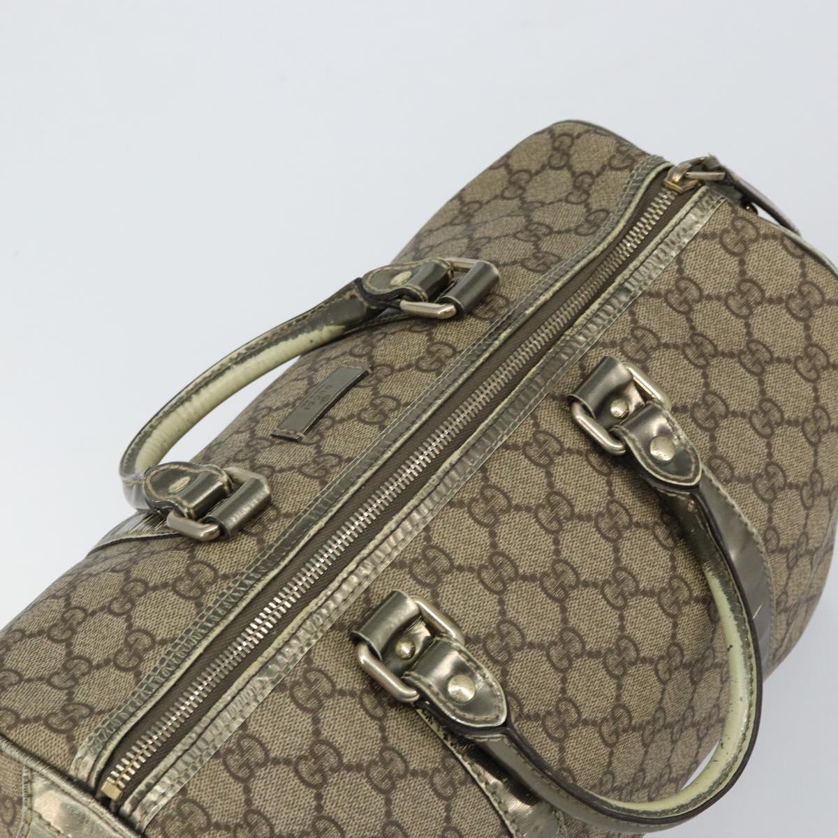 GUCCI GG Supreme Boston Bag PVC Beige Gold 193603 Auth 146267