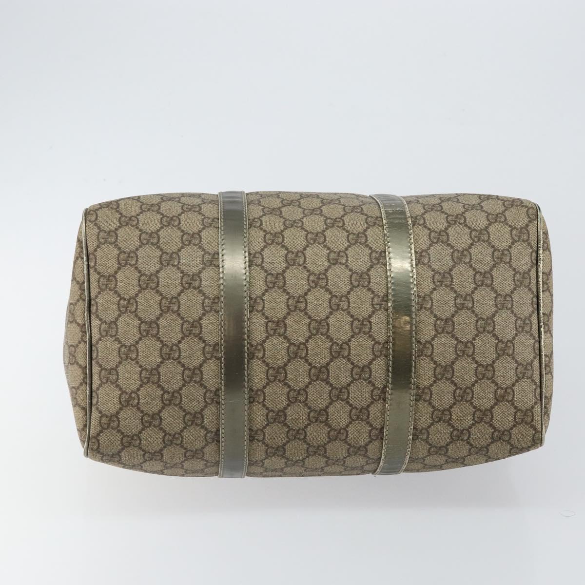 GUCCI GG Supreme Boston Bag PVC Beige Gold 193603 Auth 146267