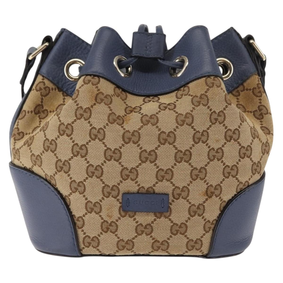 GUCCI GG Canvas Shoulder Bag Beige Gold 388704 Auth 146270