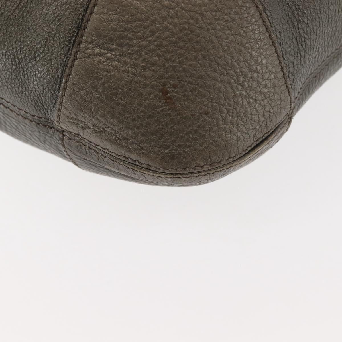 GUCCI Soho Chain Shoulder Bag Leather Gray 326706 Auth 146271