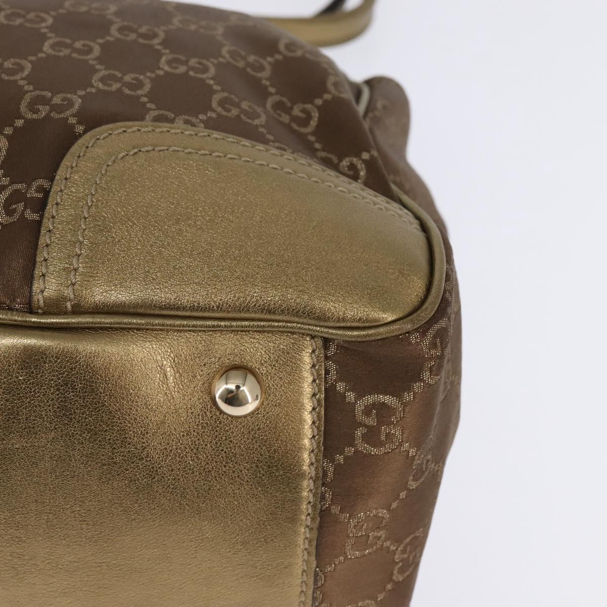 GUCCI Prince GG Canvas Tote Bag Brown Gold 177052 Auth 146272