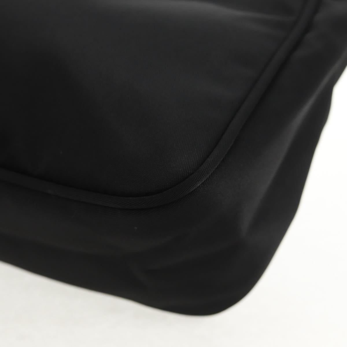 PRADA Hand Bag Nylon Black Silver Auth 146275V