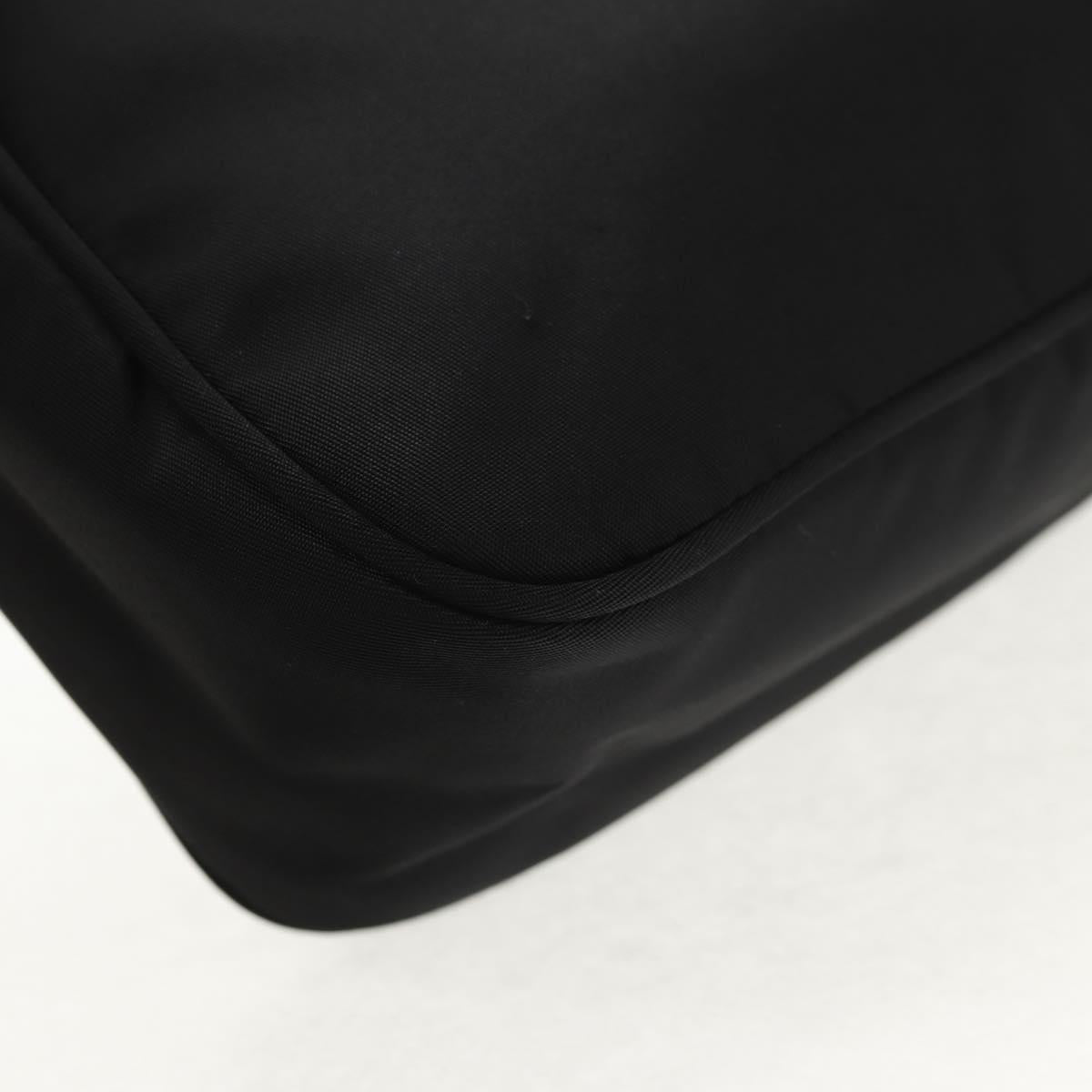 PRADA Hand Bag Nylon Black Silver Auth 146275V