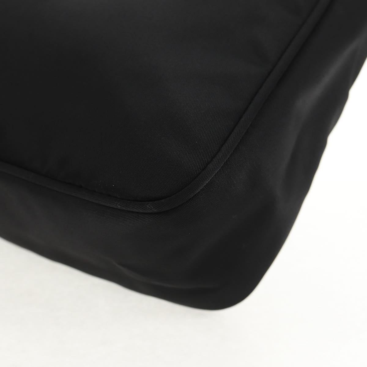 PRADA Hand Bag Nylon Black Silver Auth 146275V