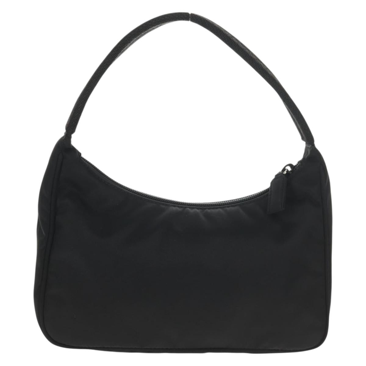PRADA Hand Bag Nylon Black Silver Auth 146275V