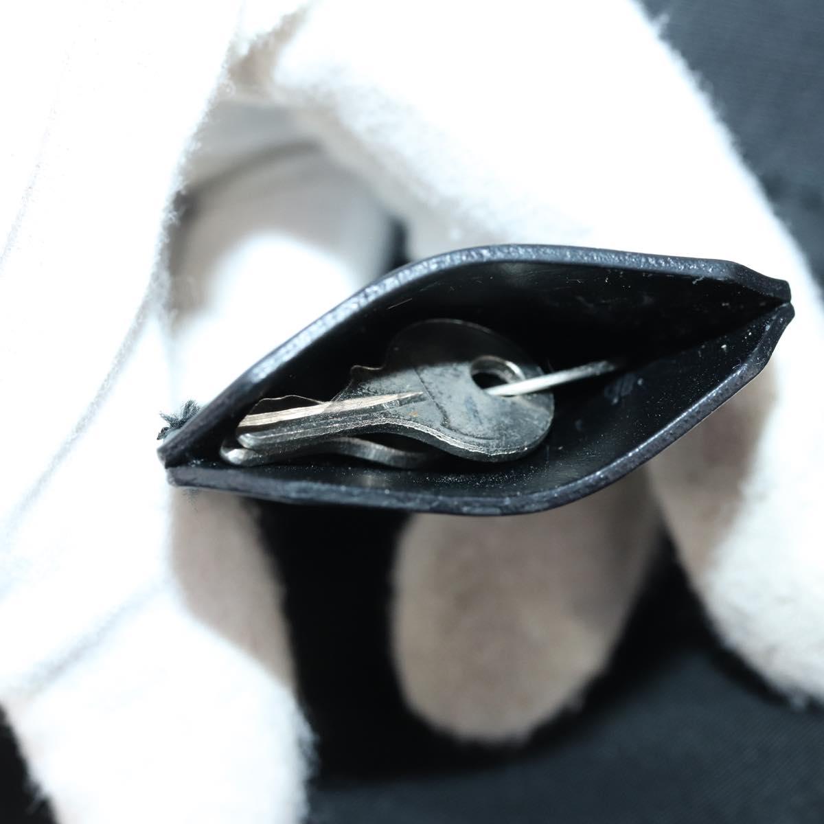 PRADA Boston Bag Nylon 2way Black Silver Auth 146277