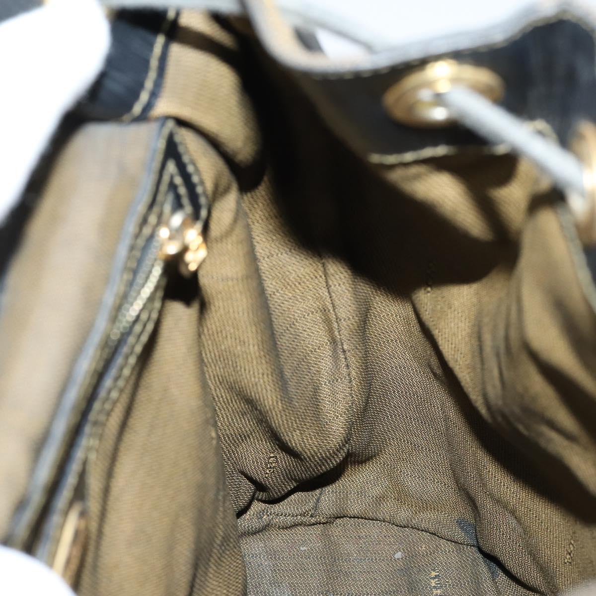 FENDI Pecan Canvas Backpack Brown Black Auth 146280