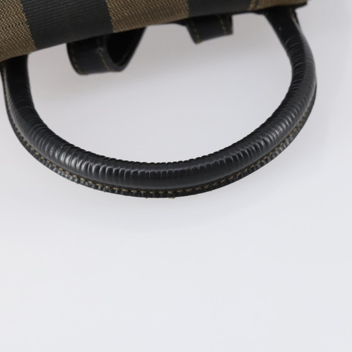 FENDI Pecan Canvas Backpack Brown Black Auth 146280