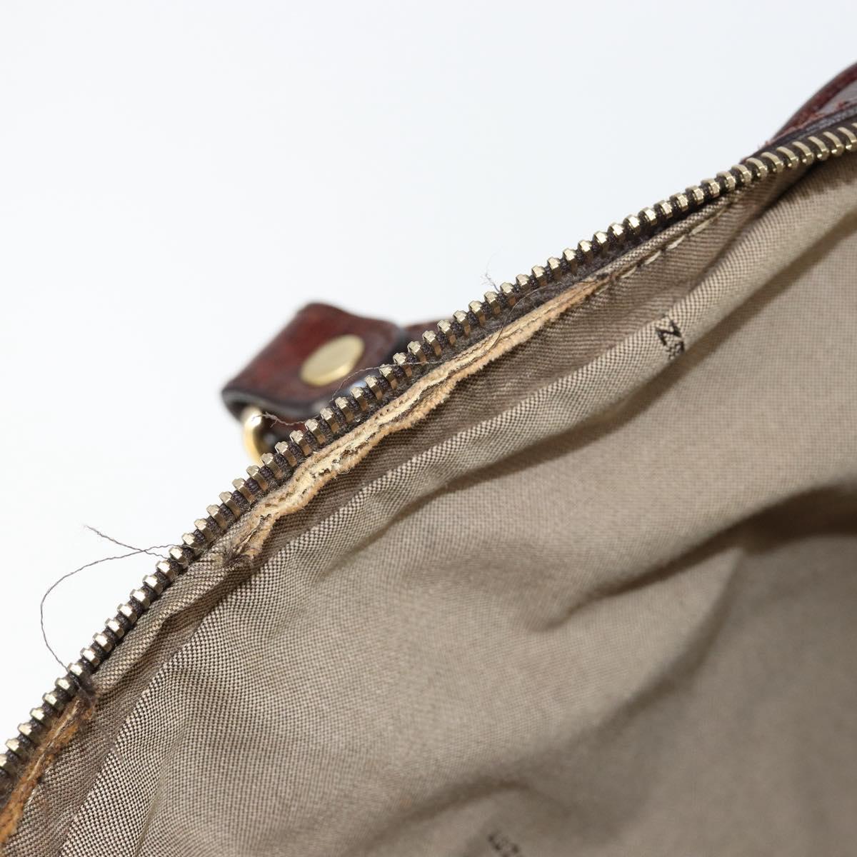 FENDI Zucchino Canvas Tote Bag Brown Gold Auth 146282