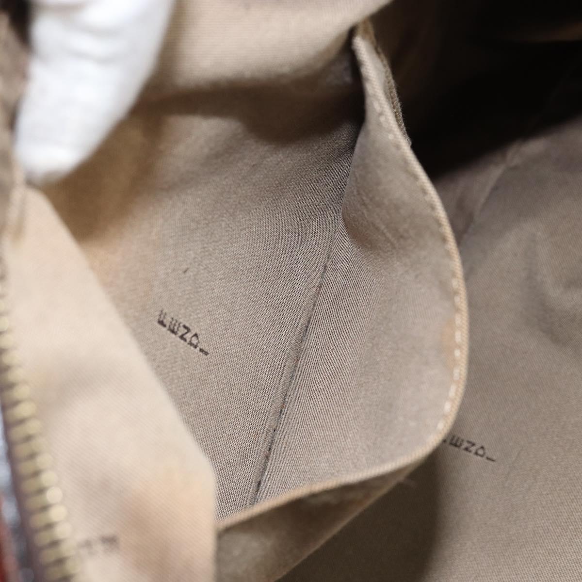 FENDI Zucchino Canvas Tote Bag Brown Gold Auth 146282