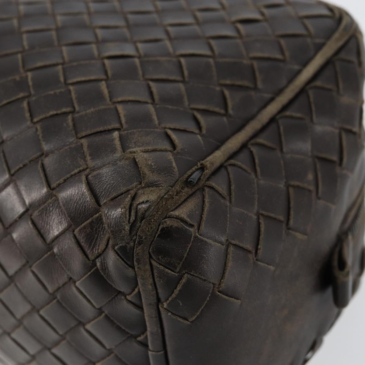 BOTTEGA VENETA INTRECCIATO Clutch Bag Leather Brown Auth 146285