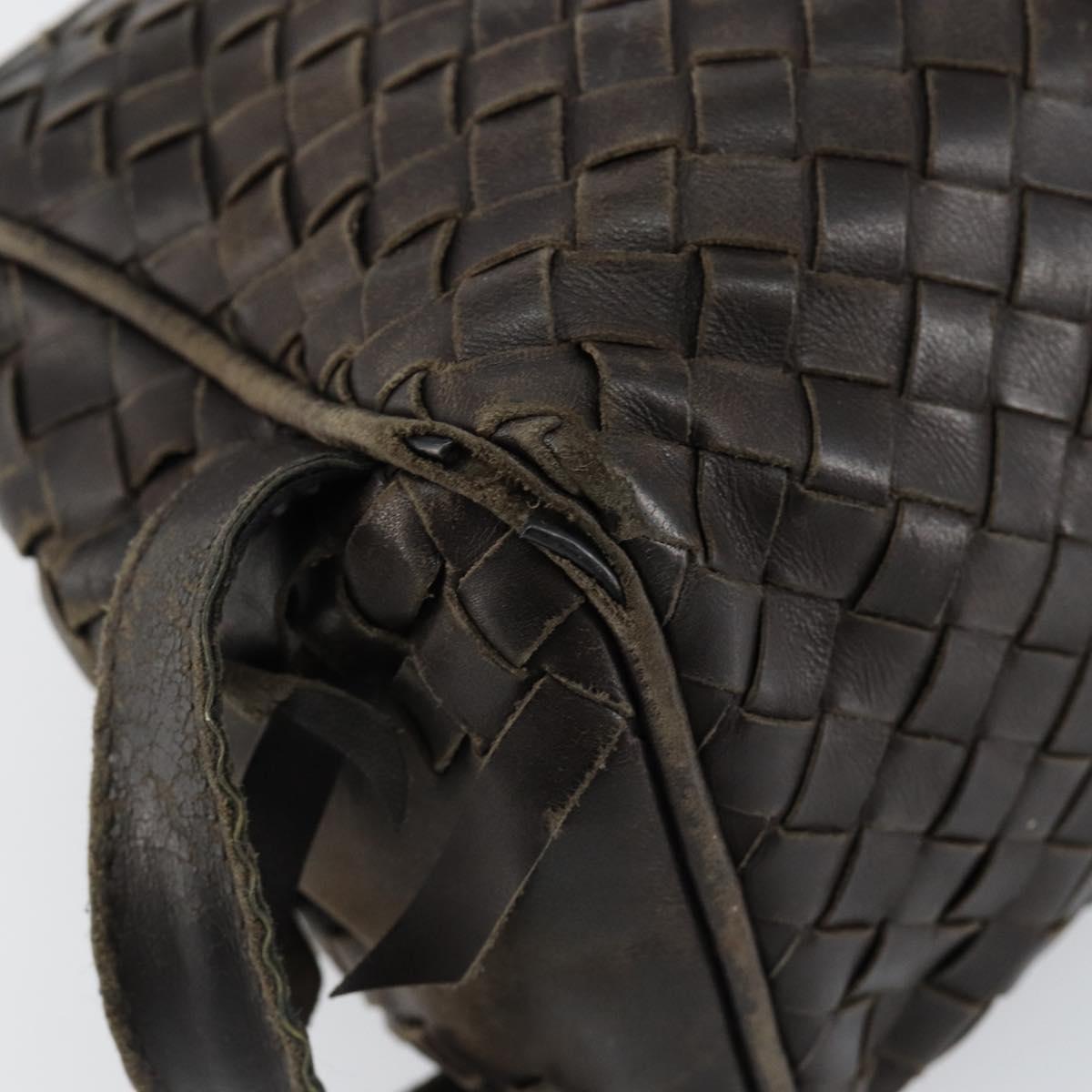 BOTTEGA VENETA INTRECCIATO Clutch Bag Leather Brown Auth 146285