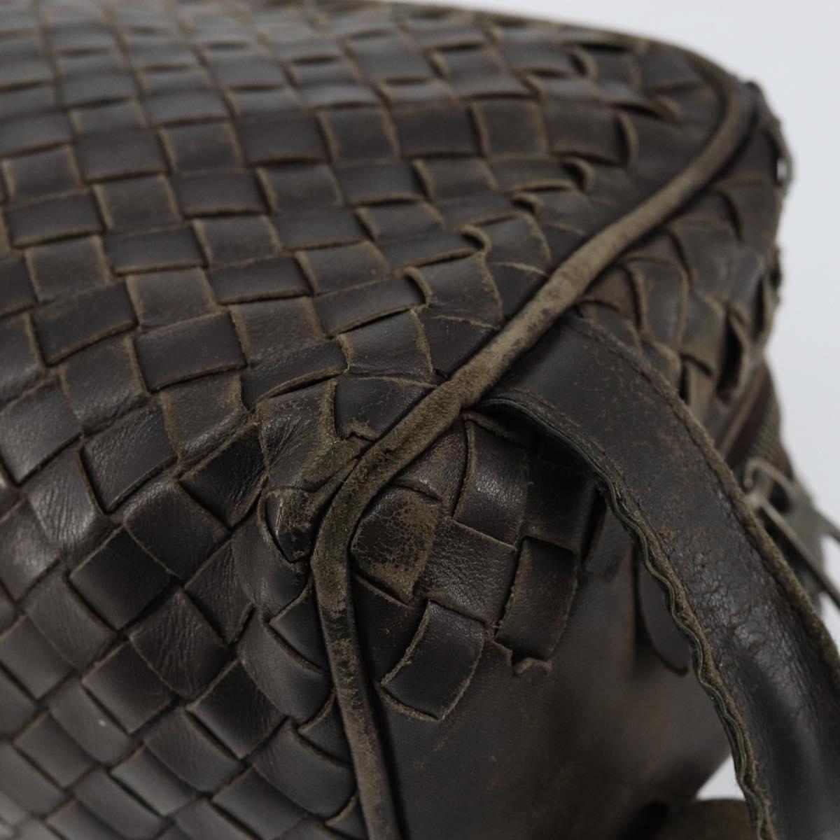 BOTTEGA VENETA INTRECCIATO Clutch Bag Leather Brown Auth 146285