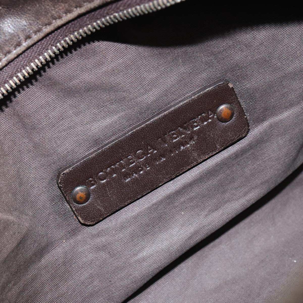 BOTTEGA VENETA INTRECCIATO Clutch Bag Leather Brown Auth 146285