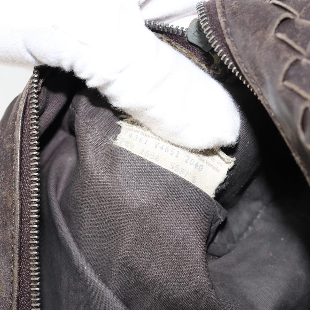 BOTTEGA VENETA INTRECCIATO Clutch Bag Leather Brown Auth 146285