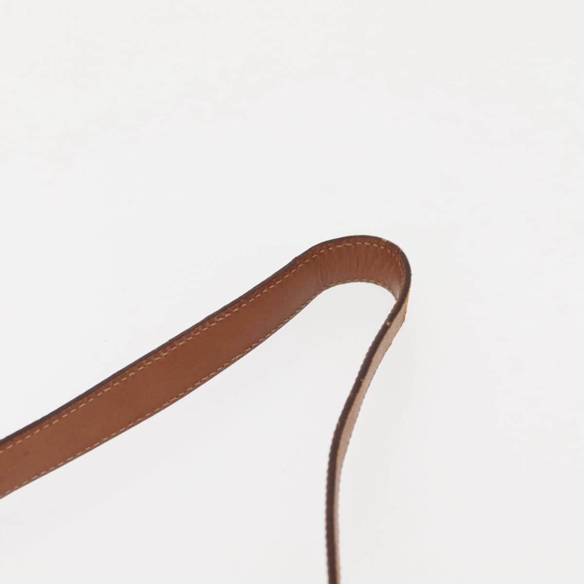 CELINE Macadam Canvas Shoulder Bag PVC Leather Brown Gold Auth 146286