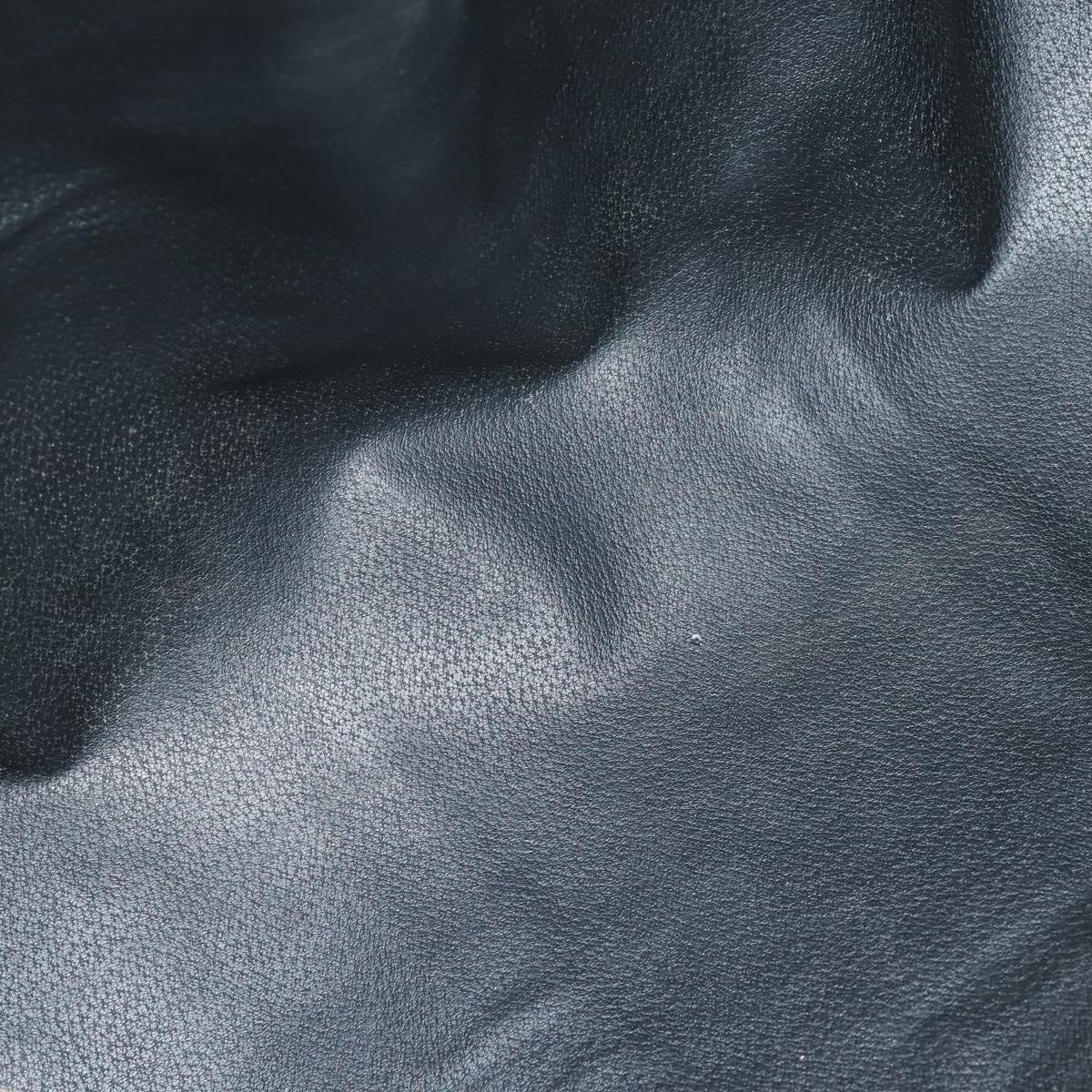 CELINE Macadam Canvas Boston Bag PVC Leather Black Gold Auth 146287