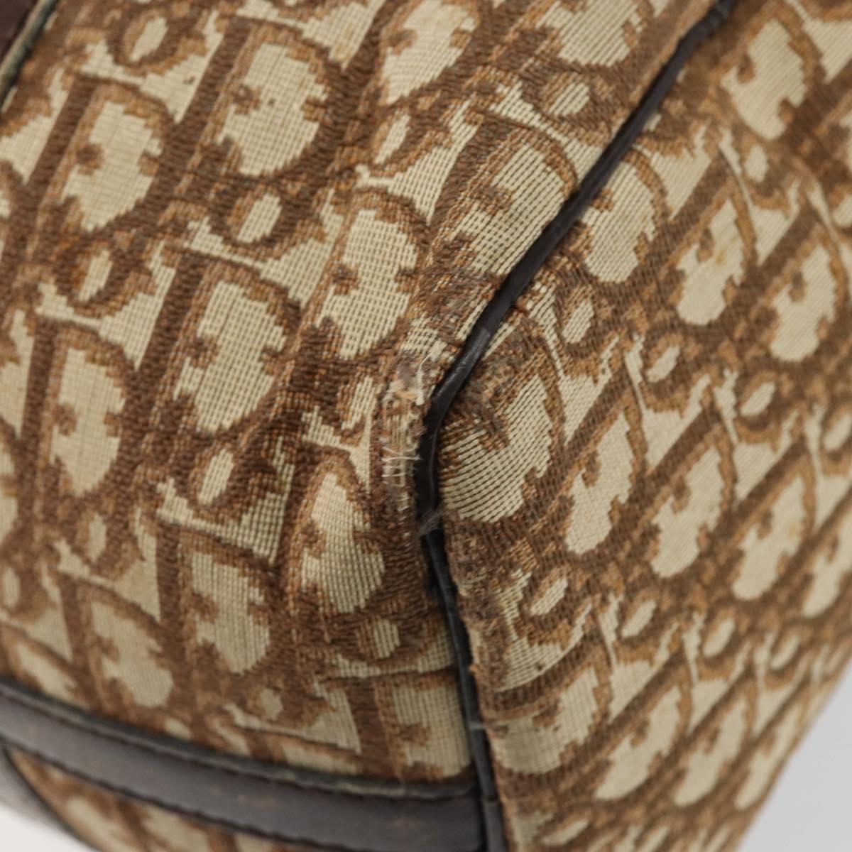 Christian Dior Trotter Canvas Boston Bag Brown Auth 146289