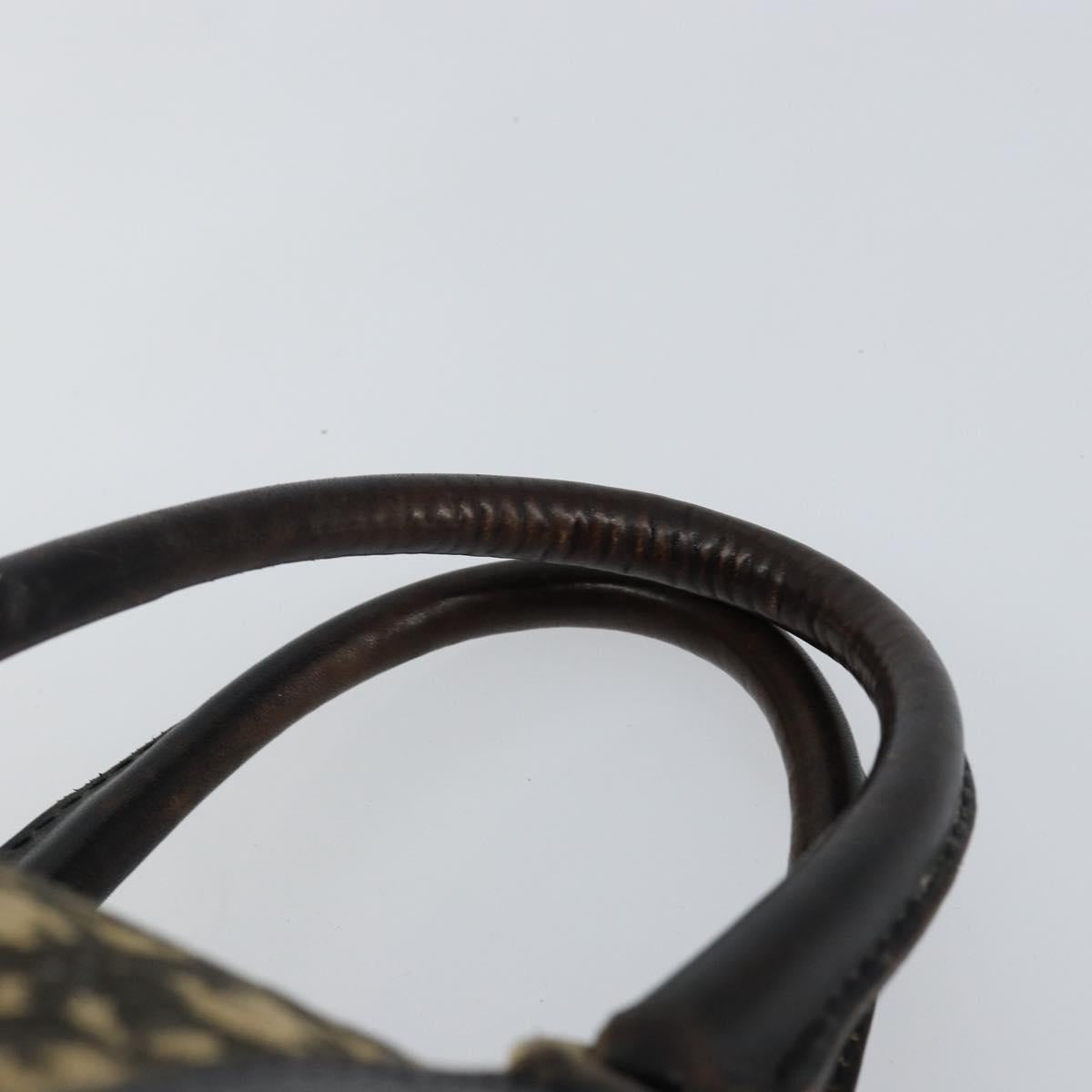 Christian Dior Trotter Canvas Boston Bag Navy Gold Auth 146290
