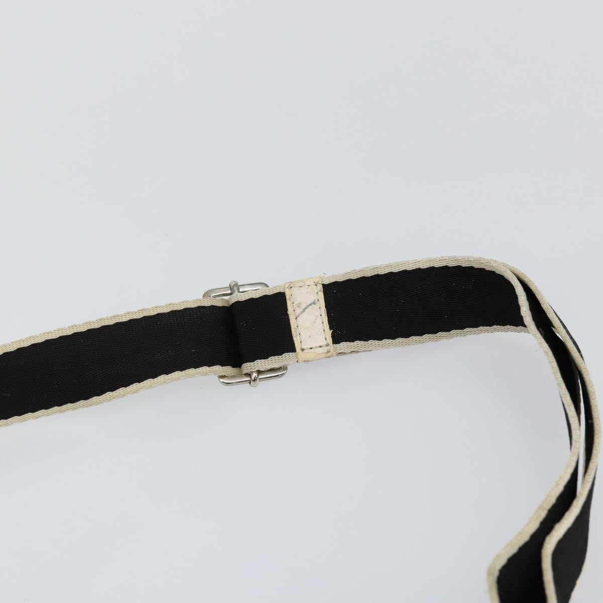 Christian Dior Trotter Canvas Shoulder Bag Black Silver Auth 146291