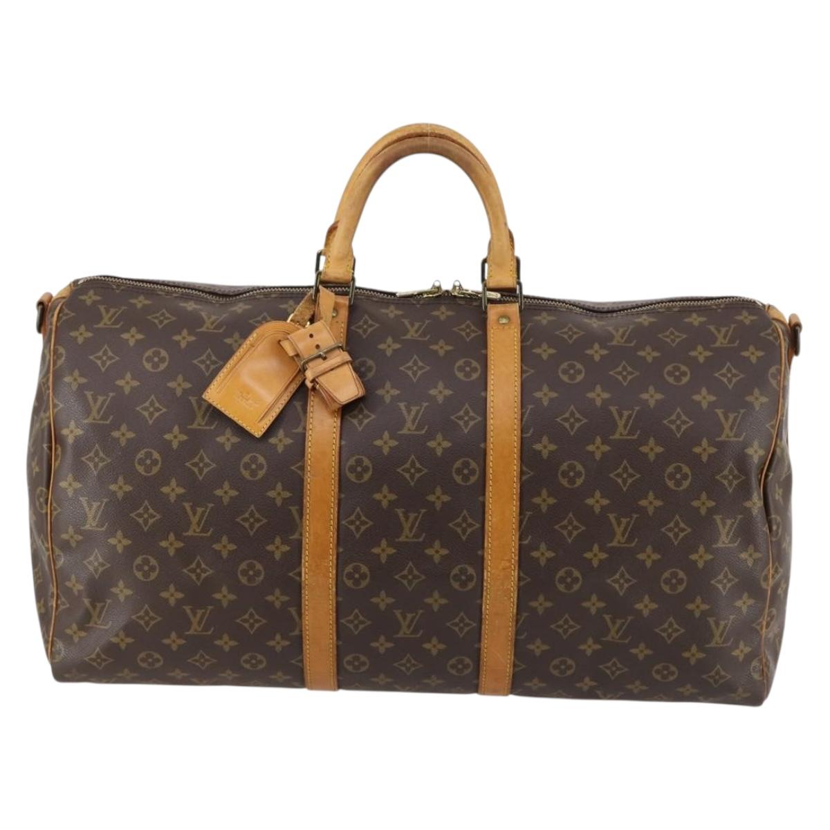 LOUIS VUITTON Monogram Keepall Bandouliere 55 Boston Bag M41414 LV Auth 146303