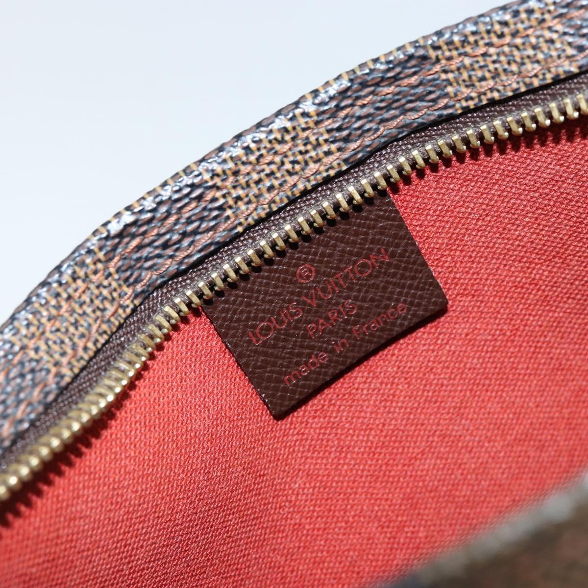 LOUIS VUITTON Damier Ebene Trousse makeup Pouch N51982 LV Auth 146318