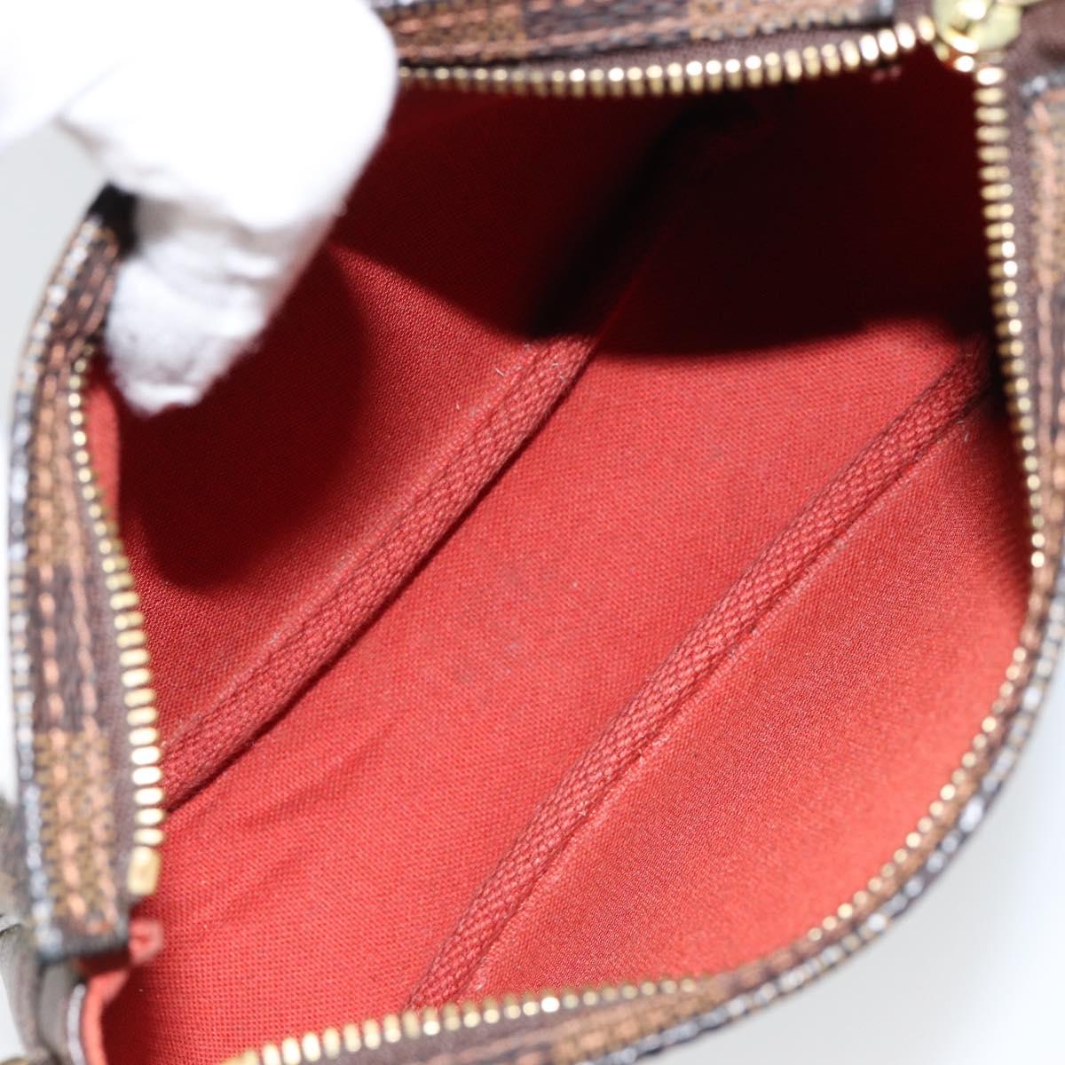 LOUIS VUITTON Damier Ebene Trousse makeup Pouch N51982 LV Auth 146318