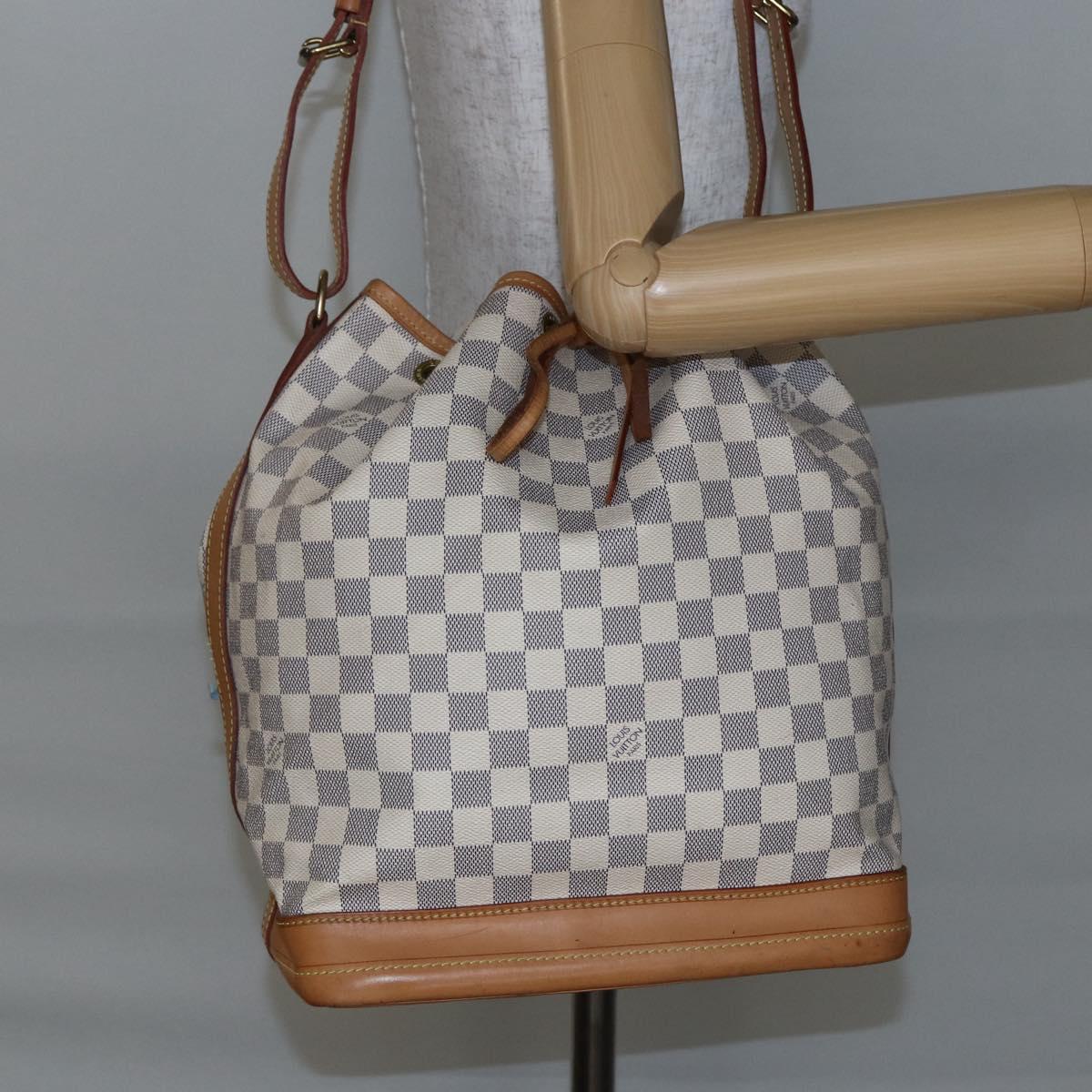 LOUIS VUITTON Damier Azur Noe Shoulder Bag N42222 LV Auth 146320