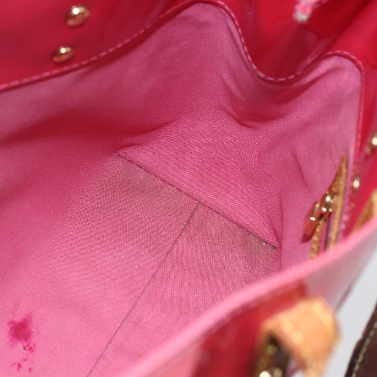 LOUIS VUITTON Monogram Vernis Reade PM Hand Bag Red Rouge M91088 LV Auth 146321