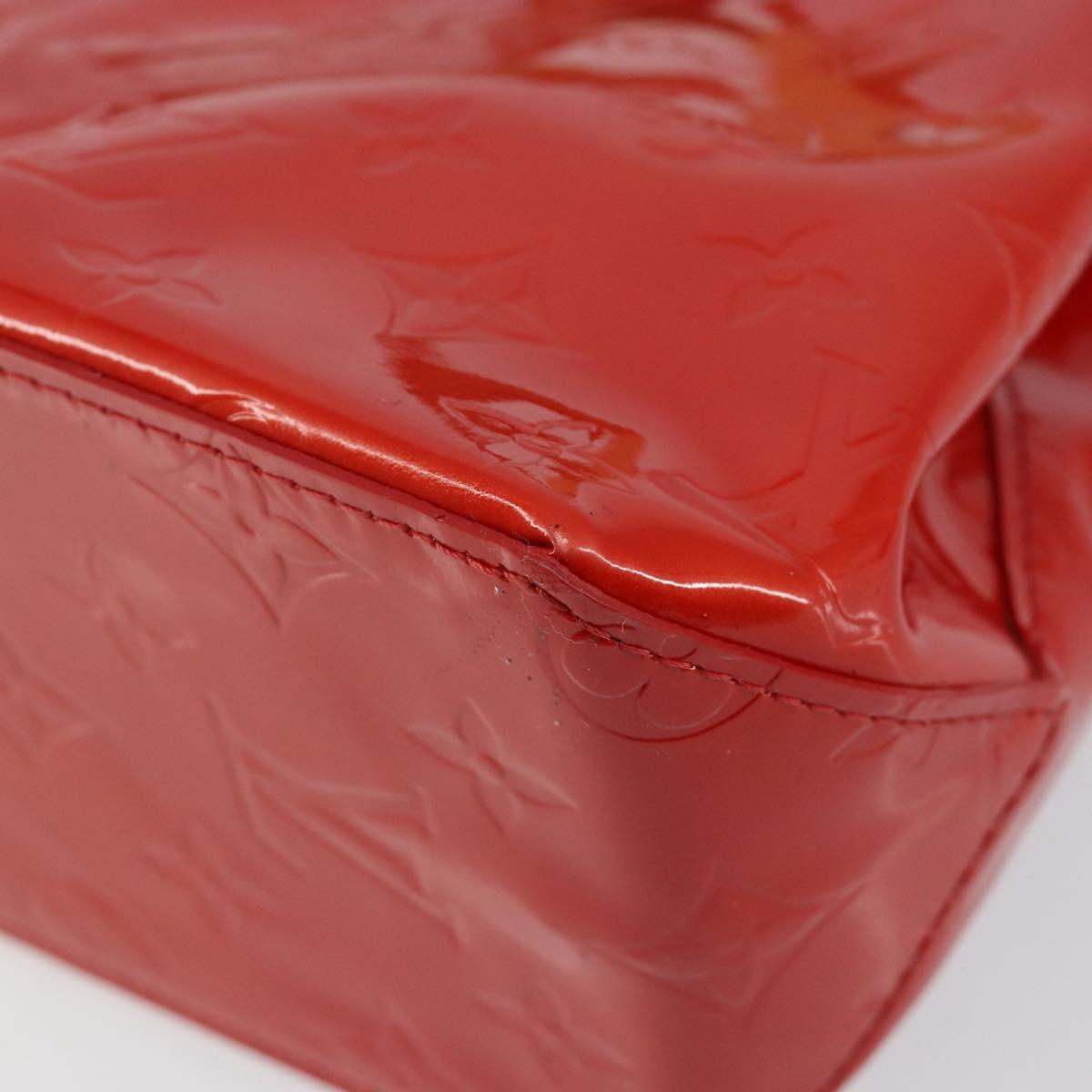 LOUIS VUITTON Monogram Vernis Reade PM Hand Bag Red Rouge M91088 LV Auth 146322