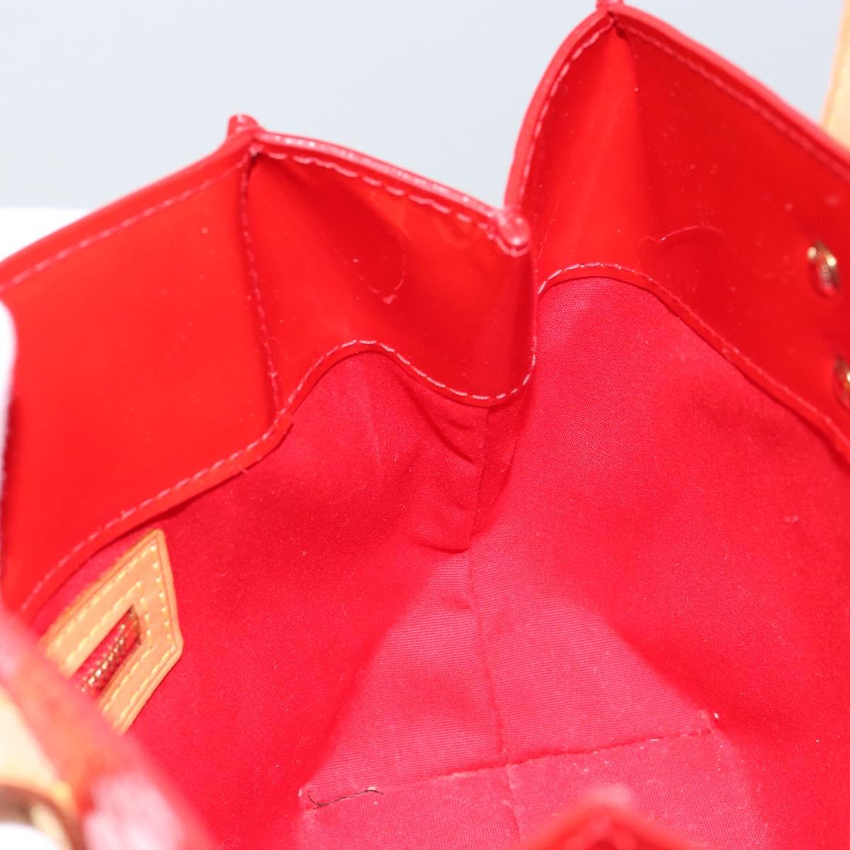 LOUIS VUITTON Monogram Vernis Reade PM Hand Bag Red Rouge M91088 LV Auth 146322