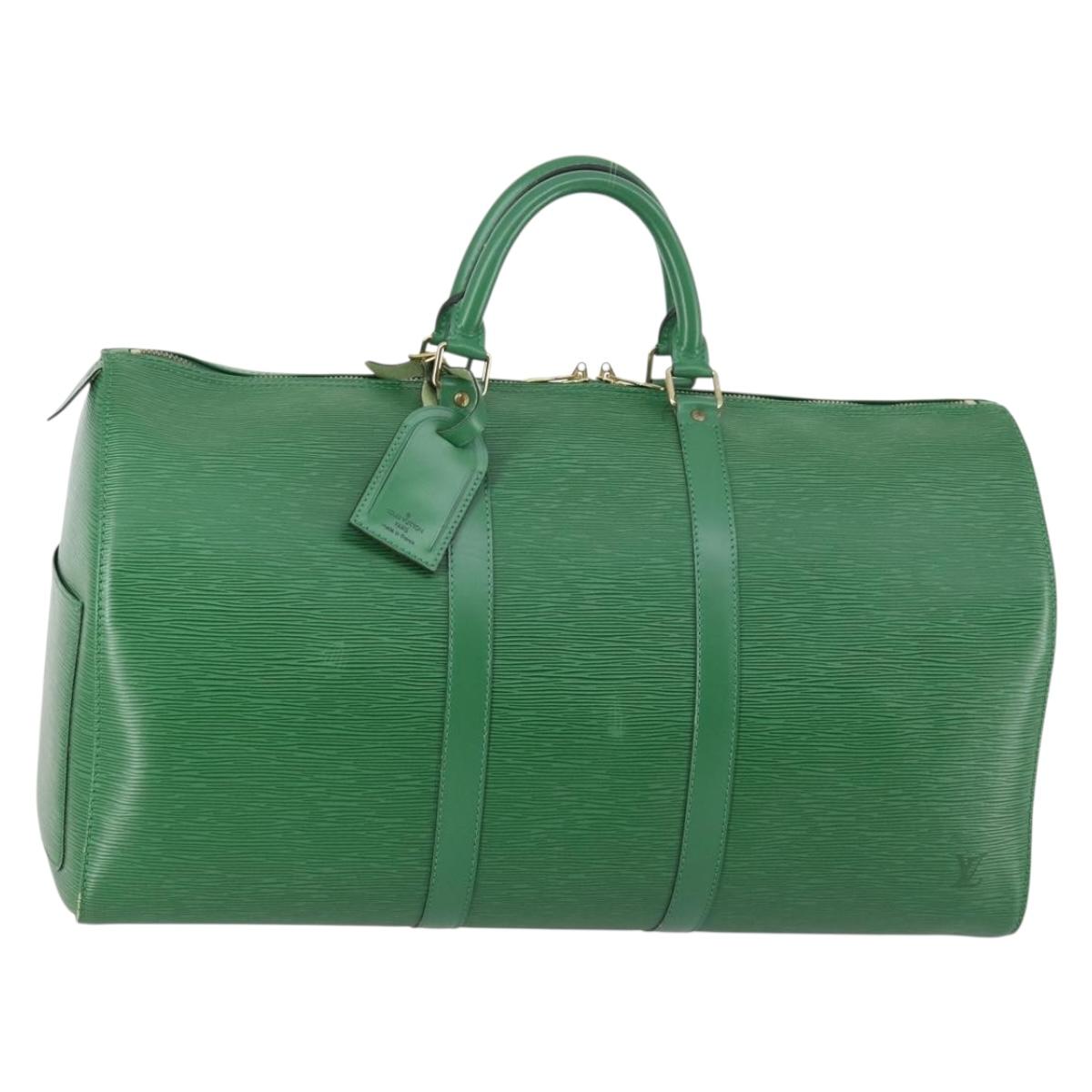 LOUIS VUITTON Epi Keepall 50 Boston Bag Green M42964 LV Auth 146331