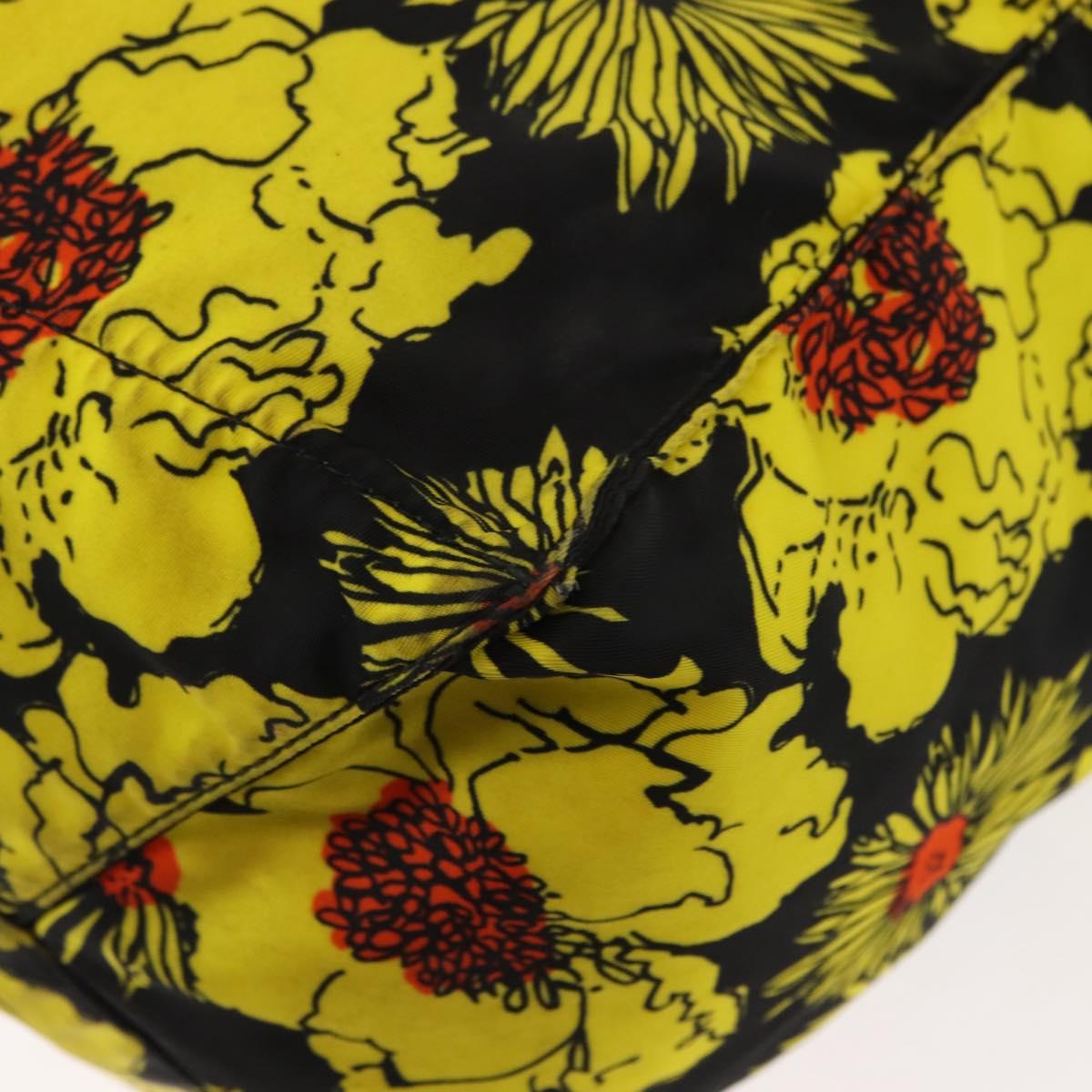 PRADA Tote Bag Nylon Yellow Silver Auth 146333