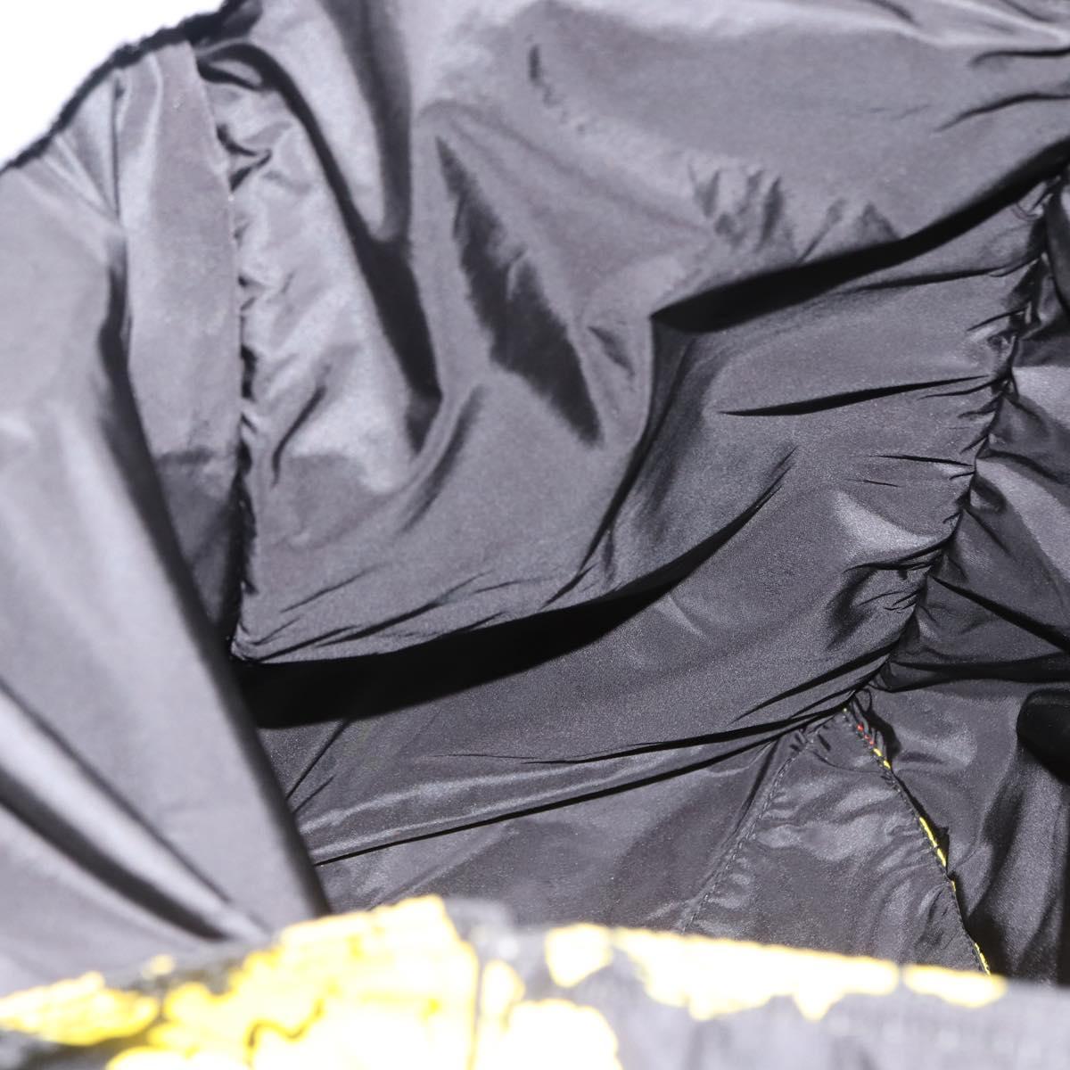 PRADA Tote Bag Nylon Yellow Silver Auth 146333