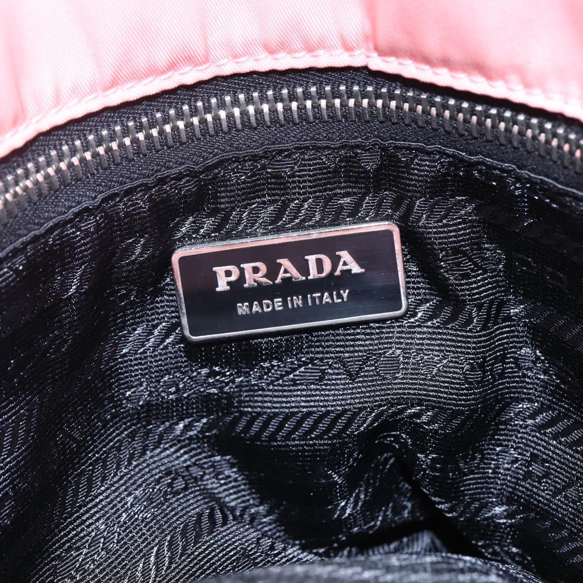 PRADA Quilted Chain Tote Bag Nylon Pink Silver Auth 146334