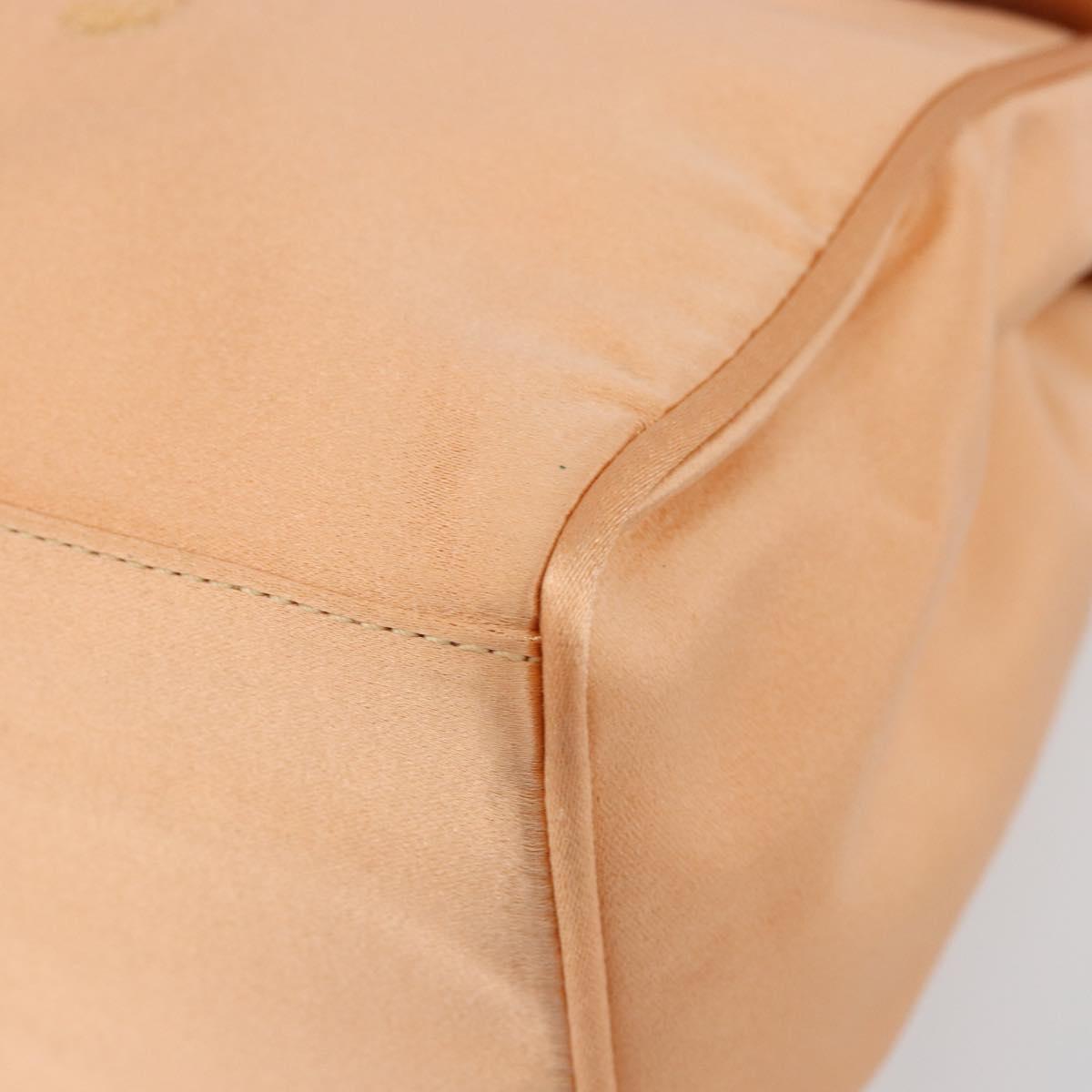 PRADA Hand Bag Satin Pink Gold Auth 146335