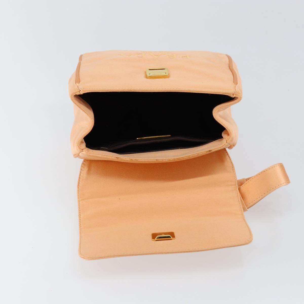 PRADA Hand Bag Satin Pink Gold Auth 146335