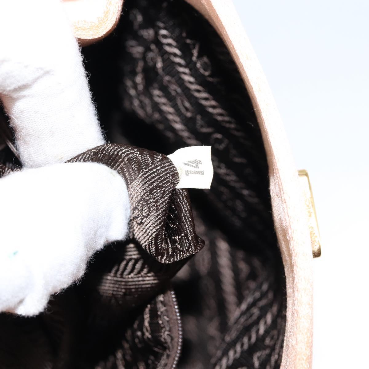 PRADA Hand Bag Satin Pink Gold Auth 146335