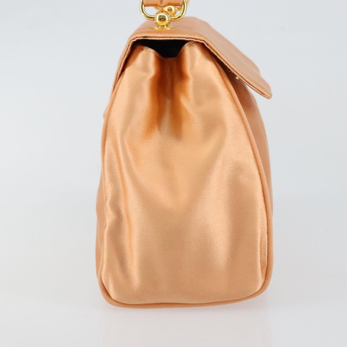 PRADA Hand Bag Satin Pink Gold Auth 146335