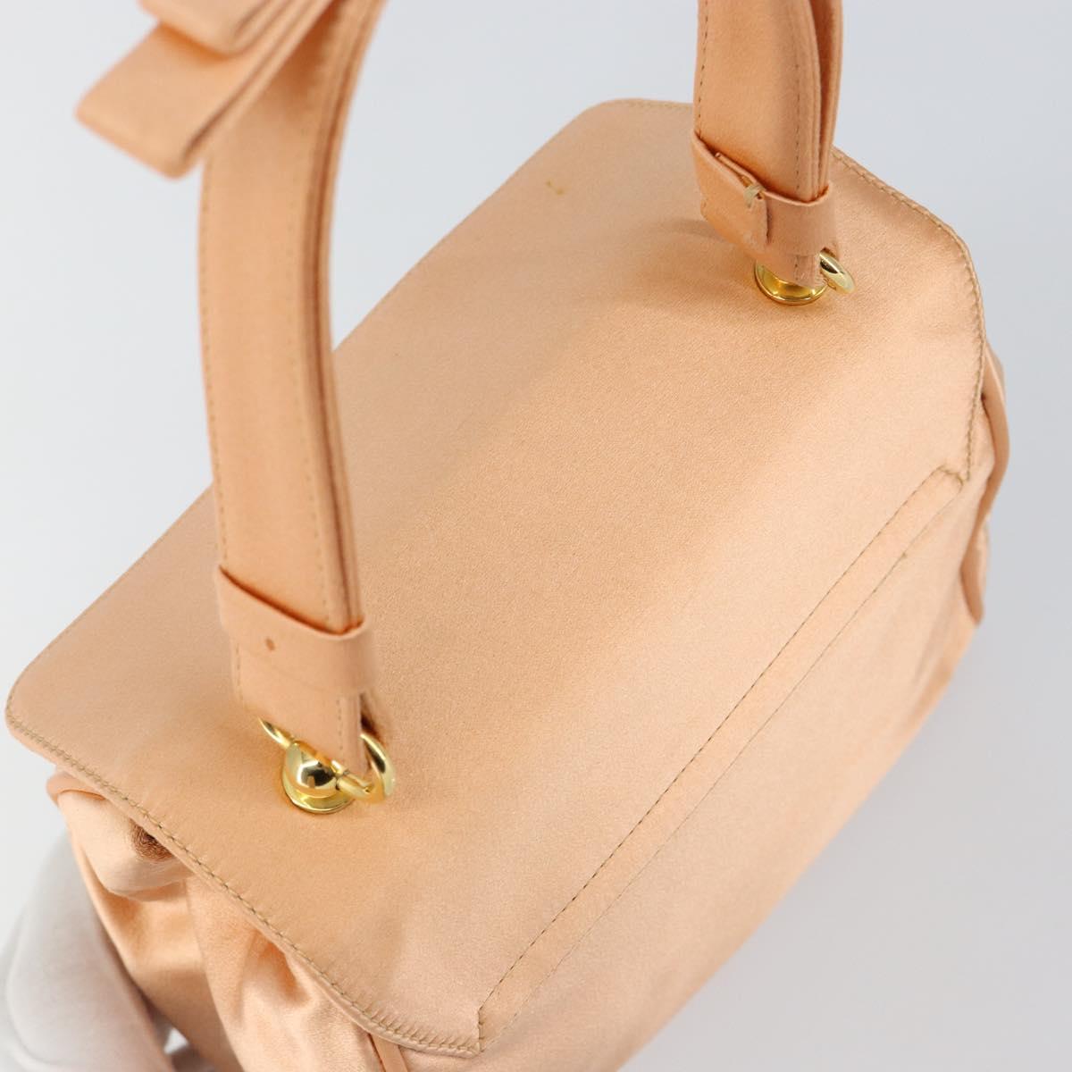 PRADA Hand Bag Satin Pink Gold Auth 146335