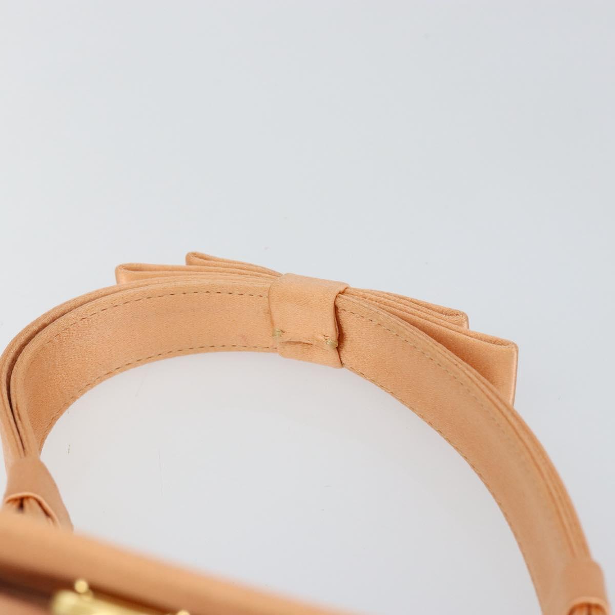 PRADA Hand Bag Satin Pink Gold Auth 146335