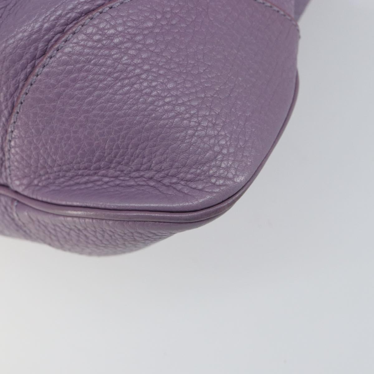 Salvatore Ferragamo Gancini Hand Bag Leather Purple Silver Auth 146336