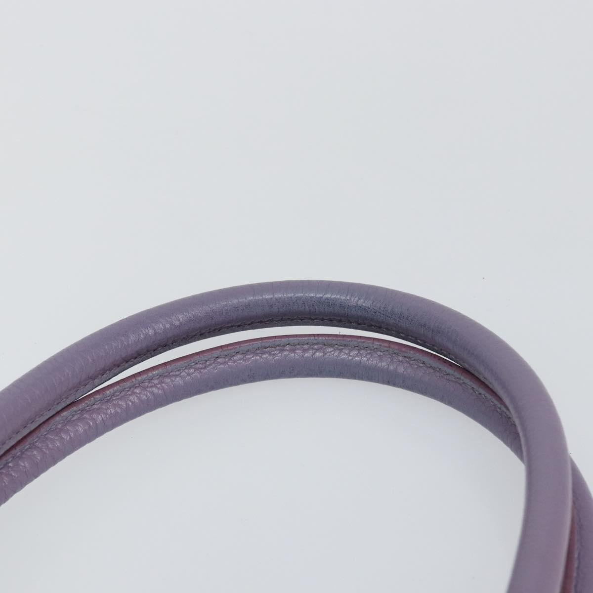 Salvatore Ferragamo Gancini Hand Bag Leather Purple Silver Auth 146336