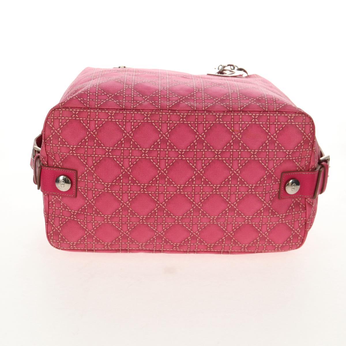 Christian Dior Boston Bag PVC Pink Silver Auth 146341V